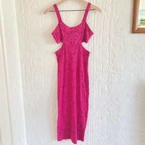 Material Girl Pink Ribbed Midi Dress Size Small